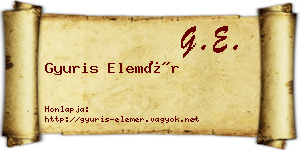 Gyuris Elemér névjegykártya